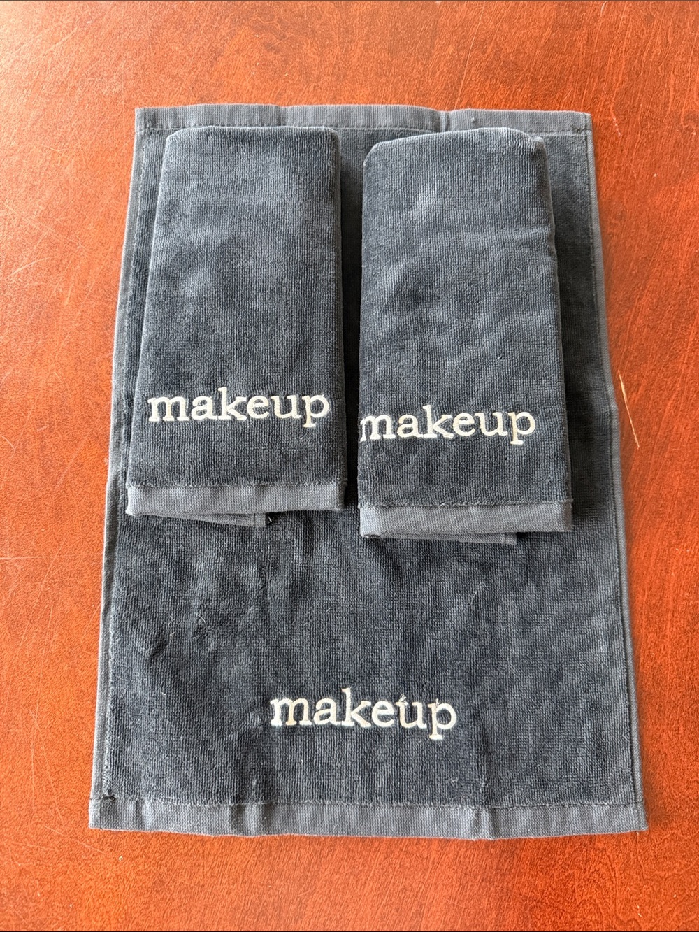 Black makeup removal towels ~ set of 3